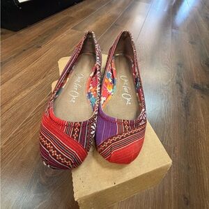 Toms Red and Purple Ballet Flats